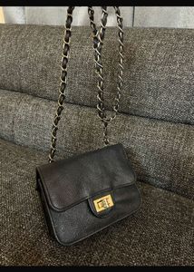 Leather Black Sling Bag Small
