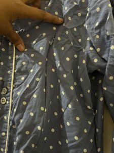 Feeding Kurthi Blue Polka Dot Dress