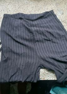 Urbanic Tie Up Charcoal Striped Trousers