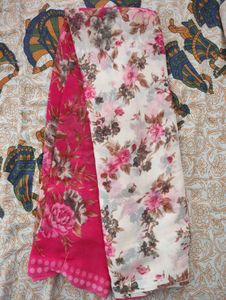 Women's Georgette Floral Print Saree