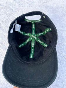 Lacoste Black Cotton Cap (One Size)