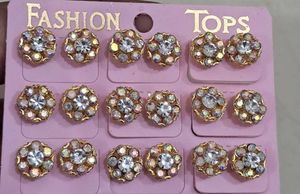 White Stone Ethnic Ear Studs