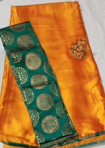 Satin Sarees With Designer Blouse🍁🍁