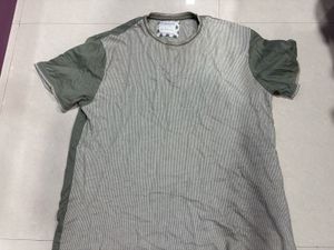Unique Striped and Solid Panel Tee