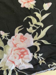 Floral Print Beautiful Black Top