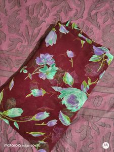 Daily Wear Georgette Floral Maroon Saree Low Price