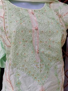 Mint Green Embroidered Sharara Suit