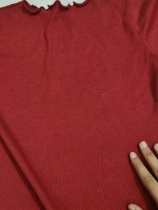 Maroon Fitted Top