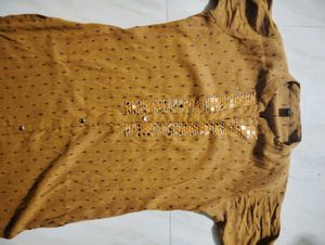 Gold Embellished Kurti Set