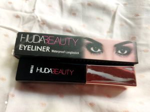 Huda Beauty Eyeliner, Mascara, Compact &amp; Green Tea Primer