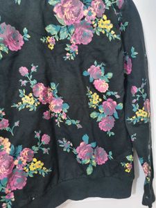 Black Floral Sweatshirt