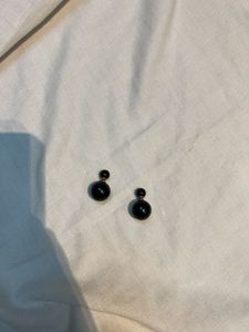 Black Ball Stud Earrings