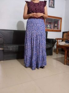 Floral Blue Skirt