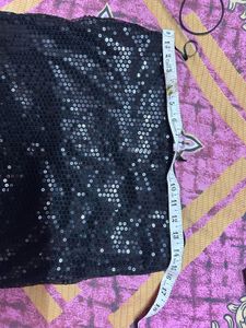 Sparkly Black Sequin Mini Skirt