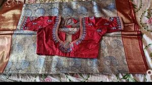 Silk Saree with Embroidered Blouse