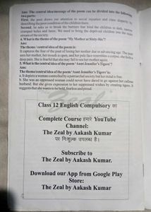 Class 12th English Short Notes, Compulsory Englis