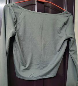 Square Neck Long Sleeve Top