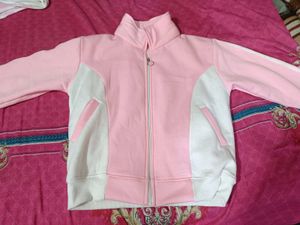 Pink & White Zip-Up Jacket