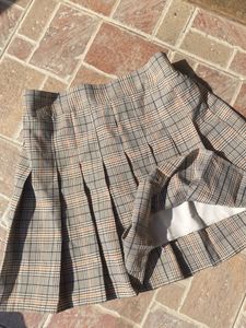 Pleated Plaid Mini Skirt
