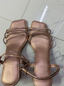 Rose Gold Strappy Sandals