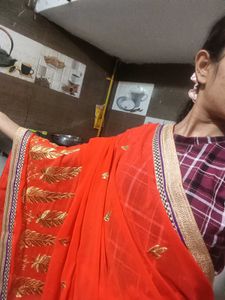 Elegant Orange Saree