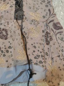 Y2k asymmetrical floral and leopard print skirt