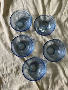 Blue Glass Dessert Bowls (Set of 5)