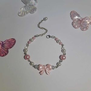 Pink Beaded Bracelet Handmade