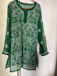 Green chikankari Kurta