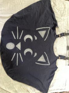 Cat Print Off Shoulder Partywear Top
