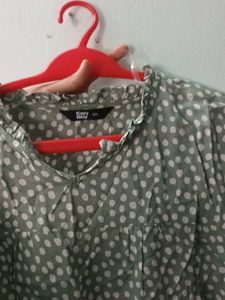 Cute Green N White Fancy Top