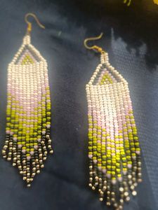 Handmade Beaded Tassel Earrings