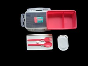 Pink Lunch Box with Utensils