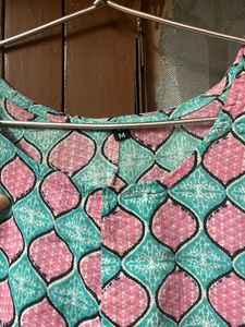 Printed Beautiful Short Cotton Kurti ,3/4 Sleeves