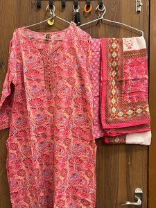 Pink And White Kurta Sets