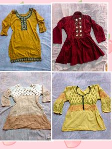 Set of 4 Vintage Style Tunics/ Kurtis (Women's)