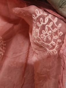 Peach Kurti With Dupatta