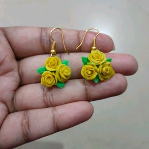 Rose Earings (Yellow)