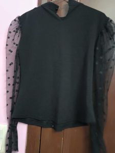 Chic Black Polka Dot Top