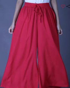 Pink Solid Rayon Palazzo