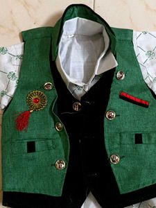 Boys Green Suit - Shirt, Overcoat and Pants