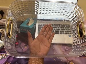 Clear Diamond Pattern Storage Bin