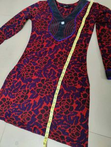 Floral Kurta with Red Leggings