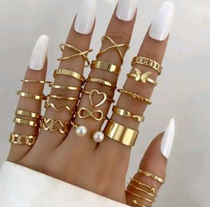 Gold Ring Set - 20 Pieces