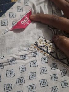 White Printed Kurta