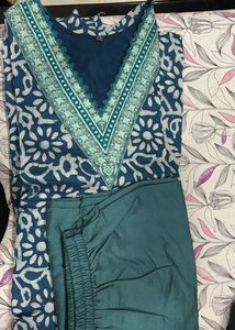 Turquoise Blue Pant Kurti