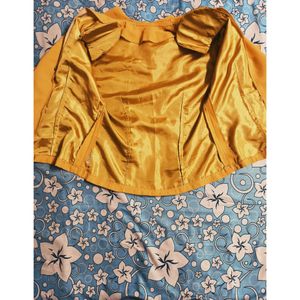 Mustard yellow double breasted blouse