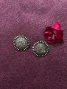Silver Boho Stud Earrings