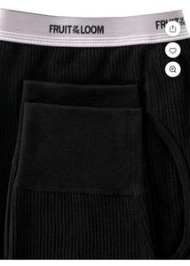 Fruit of the Loom Men's Black Thermal Underwear