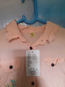 Peach Streachable Cotton Shirt